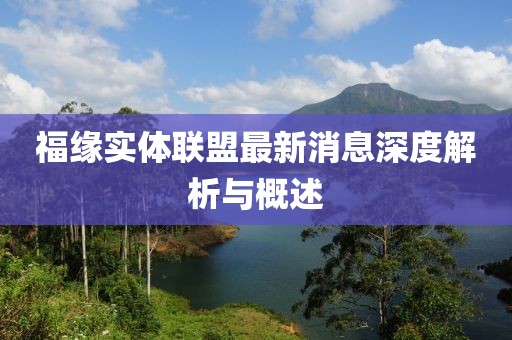 福緣實體聯(lián)盟最新消息深度解析與概述