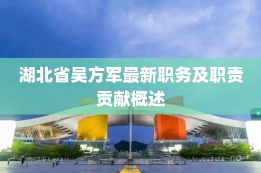 湖北省吳方軍最新職務(wù)及職責(zé)貢獻概述