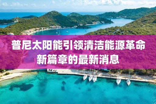 普尼太陽(yáng)能引領(lǐng)清潔能源革命新篇章的最新消息