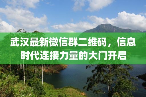 武漢最新微信群二維碼，信息時(shí)代連接力量的大門(mén)開(kāi)啟