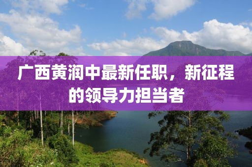 廣西黃潤中最新任職，新征程的領(lǐng)導(dǎo)力擔(dān)當(dāng)者